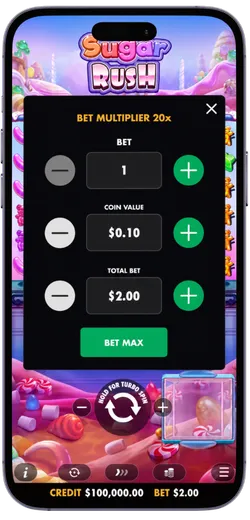 Sugar Rush 1000 Bet Settings